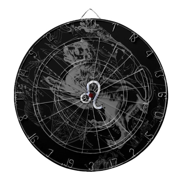 Chrome som Leo Zodiac Constellation Karta Hevelius Piltavla (Framsidan)