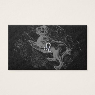 Chrome som Leo Zodiac Constellation Karta Hevelius Visitkort