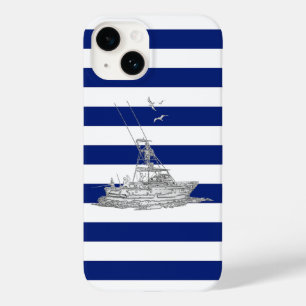 Chrome Sports FishPrint on Navy Rand