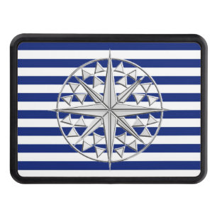 Chrome Star on Navy Rand Print Hitch Dragkroksskydd