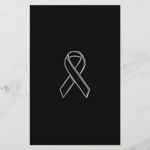 Chrome Stil Black Ribbon Awareness Flygblad