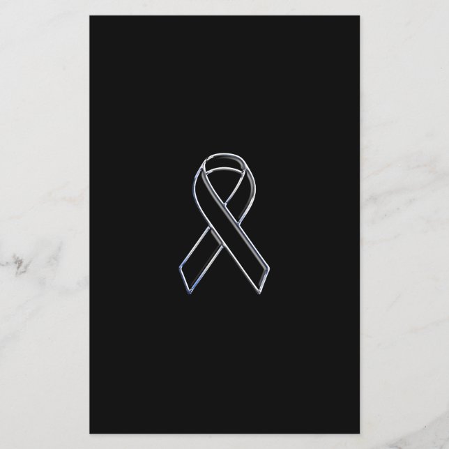 Chrome Stil Black Ribbon Awareness Flygblad (Framsidan)