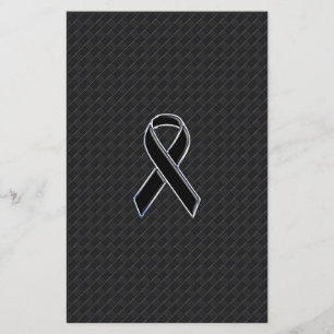 Chrome Stil Black Ribbon Awareness Flygblad