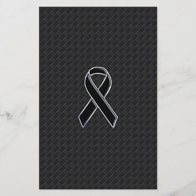 Chrome Stil Black Ribbon Awareness Flygblad (Framsidan)