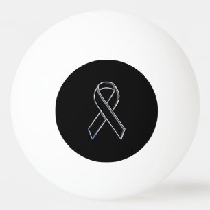 Chrome Stil Black Ribbon Awareness on Black Pingisboll