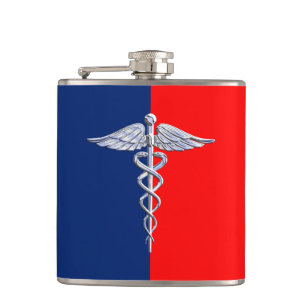 Chrome Stil Caduceus Medical Symbol League Fickplunta