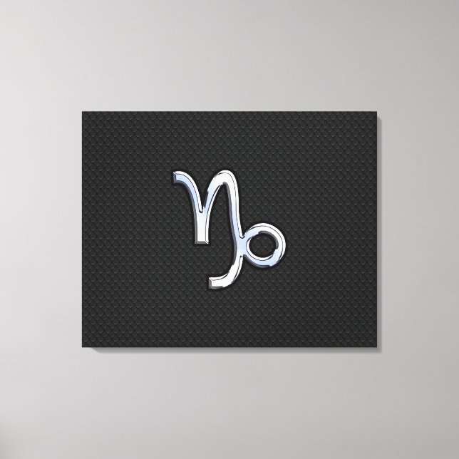 Chrome Stil Capricorn Zodiac-tecken på Snake stil Canvastryck (Framsida)