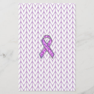 Chrome Stil Crystal Rosa Ribbon Awareness Sticka Brevpapper