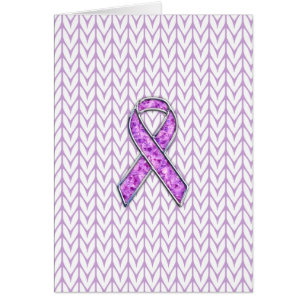 Chrome Stil Crystal Rosa Ribbon Awareness Sticka Hälsningskort