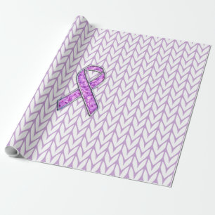 Chrome Stil Crystal Rosa Ribbon Awareness Sticka Presentpapper