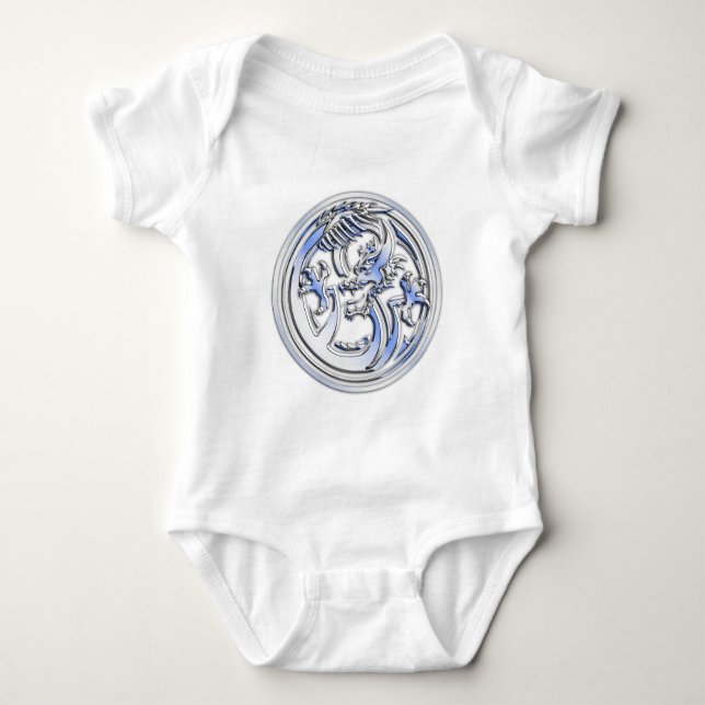 Chrome stil Dragon-bricka på kolfiberutskrift Tee Shirt (Framsida)