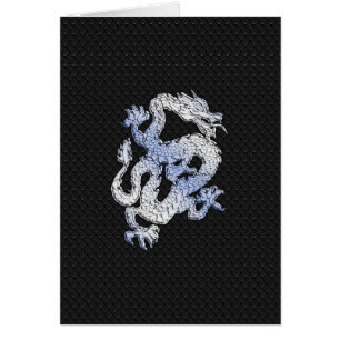 Chrome Stil Dragon in Black Snake Skin Print Hälsningskort