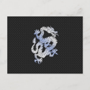 Chrome Stil Dragon in Black Snake Skin Print Vykort