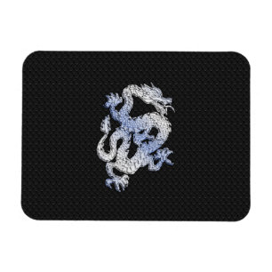 Chrome Stil Dragon on Black Snake Skin Print Magnet