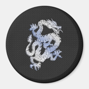 Chrome Stil Dragon on Black Snake Skin Print Magnet
