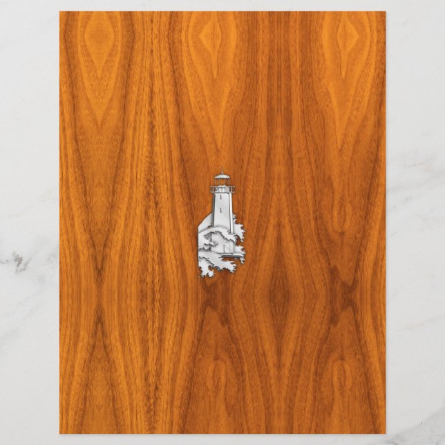 Chrome Stil fyr på Teak Wood Decor (Framsida)