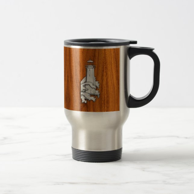 Chrome Stil fyr på Teak Wood Decor Resemugg (Höger)