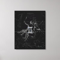 Chrome Stil Gemini Zodiac Sign på Hevelius