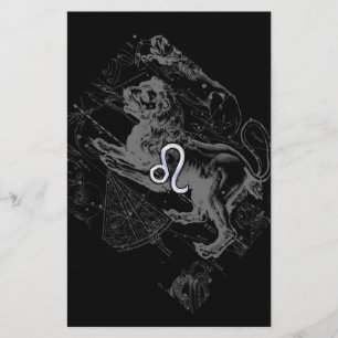 Chrome Stil Leo Zodiac Karta Hevelius 1690 Brevpapper