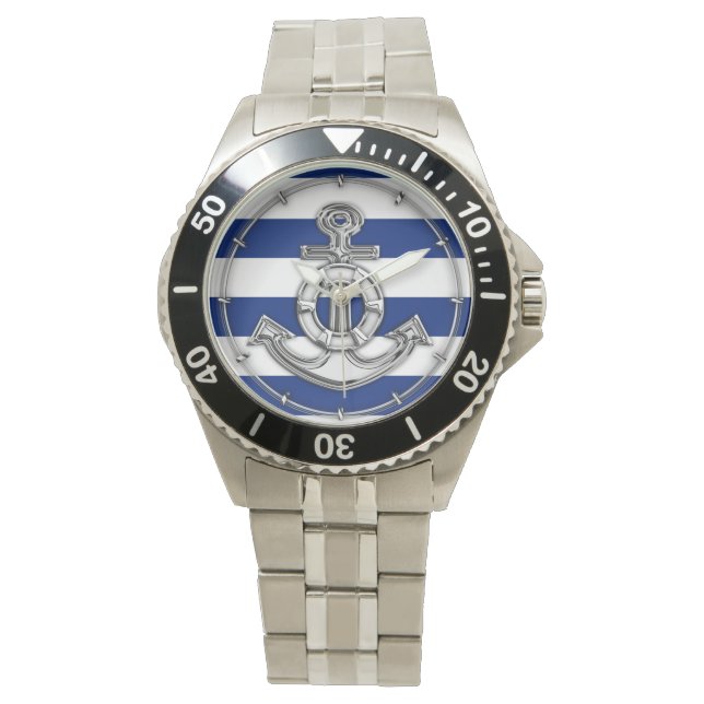 Chrome Stil Lifesaver på Nautical Rand Armbandsur (Framsida)