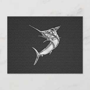 Chrome Stil Marlin on Carbon Fiber Vykort