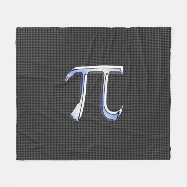 Chrome Stil Pi Symbol on Carbon Fiber Print Fleecefilt (Framsidan (Horisontell))