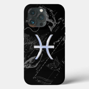 Chrome Stil Pisces Zodiac Symbol på Hevelius