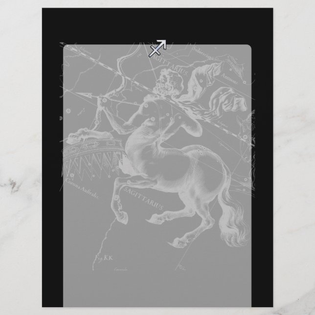 Chrome Stil Sagittarius Zodiac Sign på Hevelius (Framsida)