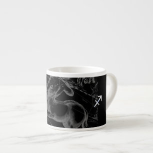 Chrome Stil Sagittarius Zodiac Sign på Hevelius Espressomugg