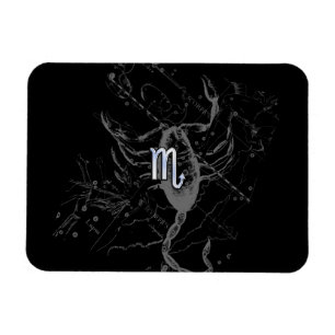 Chrome Stil Scorpio Zodiac Symbol på Hevelius Magnet
