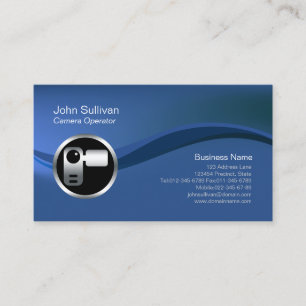 Chrome Video Camera Icon Videographer BusinessCard Visitkort