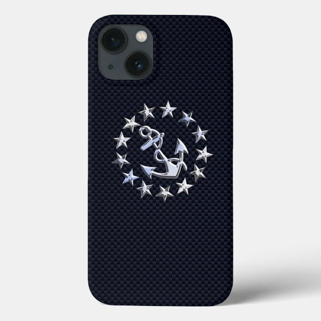 Chrome Yacht Flagga on Carbon Fiber Print (Baksida)