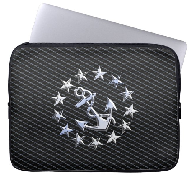 Chrome Yacht Naval-Flagga på bilgaller Laptop Sleeve (Framsidan)