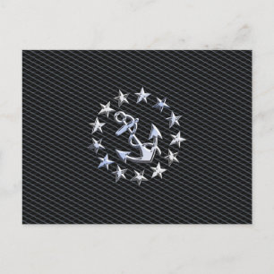 Chrome Yacht Naval-Flagga på bilgaller Vykort
