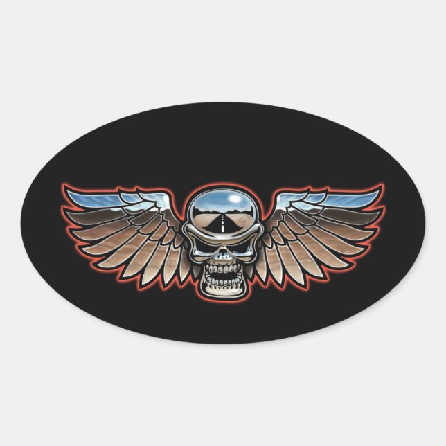 Chromeboy Vingar Ovalt Klistermärke (Framsida)