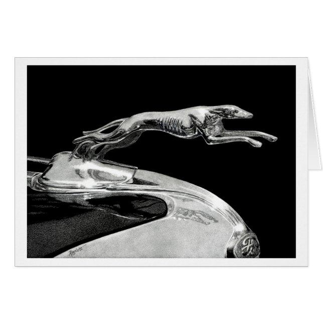 "Chromed Grace" - Greyhound Huva Ornament OBS Kort (Framsidan Horizontal)