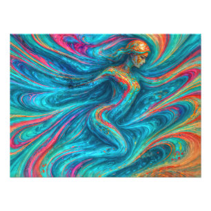 ’Chromisca’ - Fluid Enchantress Porträtt Fototryck