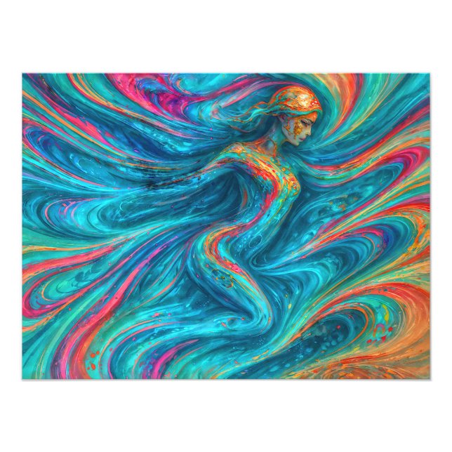 ’Chromisca’ - Fluid Enchantress Porträtt Fototryck (Framsidan)