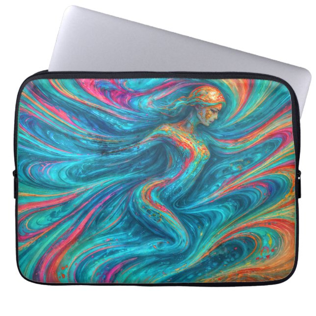’Chromisca’ - Fluid Enchantress Porträtt Laptop Fodral (Framsidan)