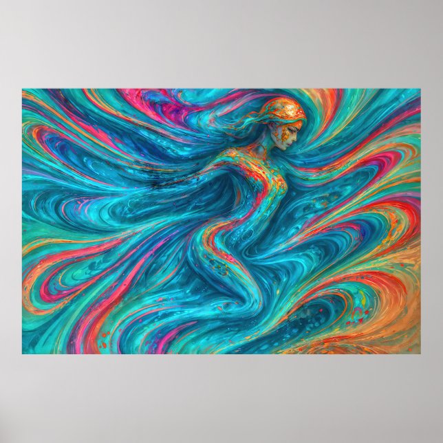 ’Chromisca’ - Fluid Enchantress Porträtt Poster (Framsidan)