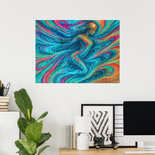 ’Chromisca’ - Fluid Enchantress Porträtt Poster (Hemmakontoret)