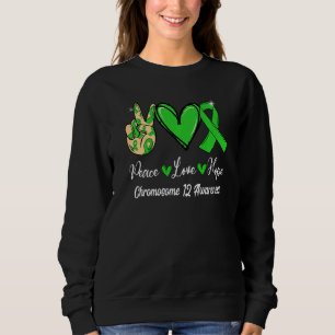 Chromosoma 12 Awareness Peace Kärlek Hope Grönt Ri T Shirt