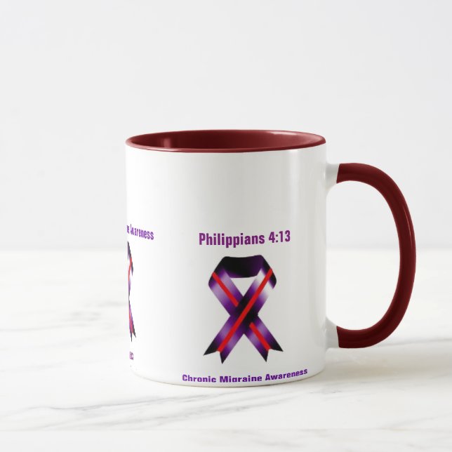 Chronic Migraine Philippians 4:13 Medvetenhet om c Mugg (Höger)