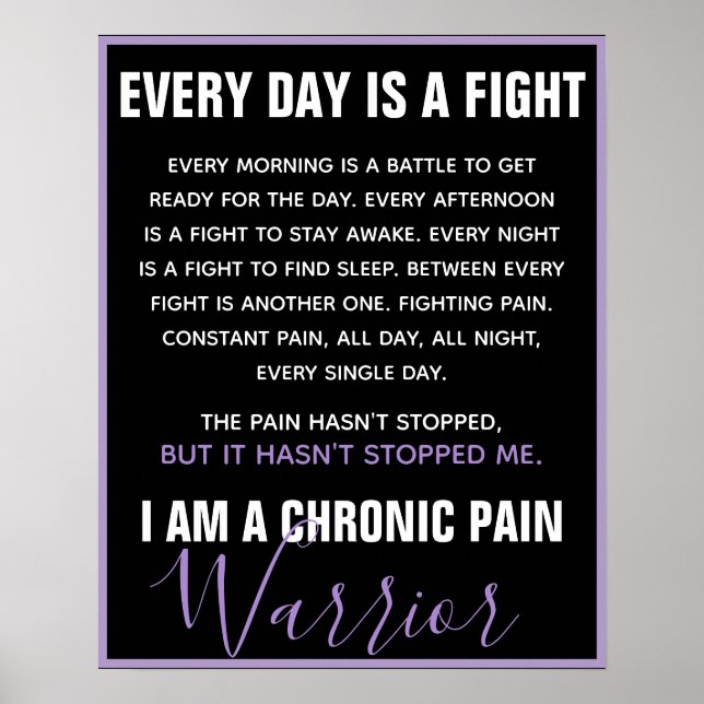 Chronic Pain Warrior (fully customizable) Poster (Framsidan)