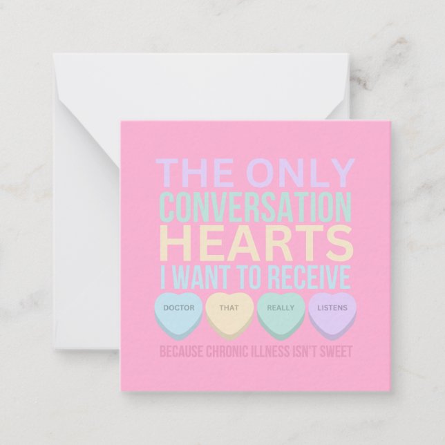 Chronic Sjukdom Valentineser Anteckningskort (Framsida)