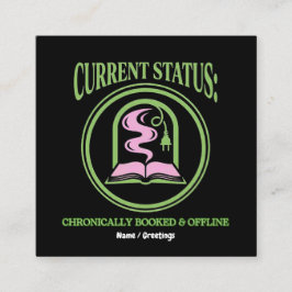 Chronically Booked & Offline Analog Reading Escape Fyrkantigt Visitkort