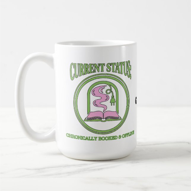 Chronically Booked & Offline Analog Reading Escape Kaffemugg (Vänster)