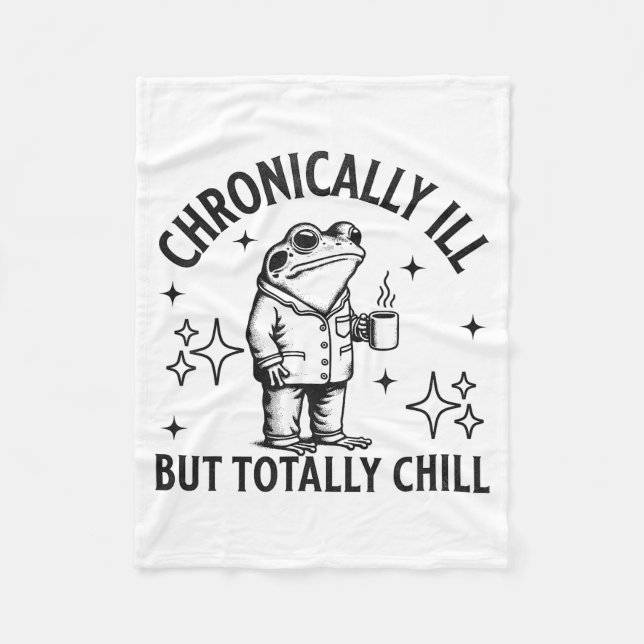 Chronically Ill Funny Frog Chronic Pain &amp; Illn Fleecefilt (Framsidan)