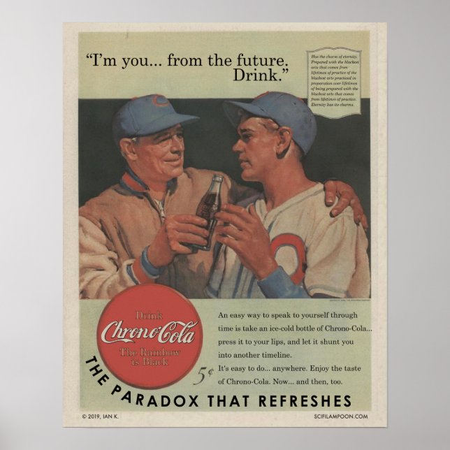 Chrono-Cola Baseball and Print Poster (Framsidan)