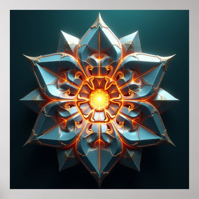 Chrono-Fractal Bloom: Ethereal Weave Poster (Framsidan)